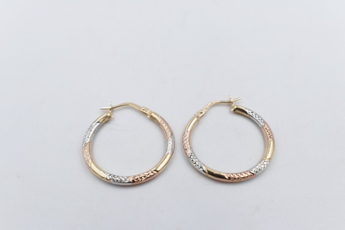 9ct Gold three tone Hoops 00OBS519901
