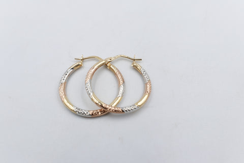 9ct Gold three tone Hoops 00OBS519901