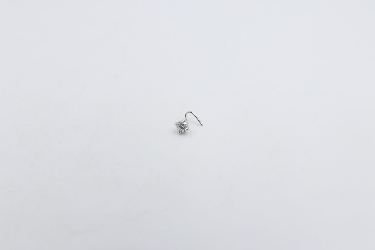 9ct White Gold Lab Grown Diamond Nose Stud 0.18ct