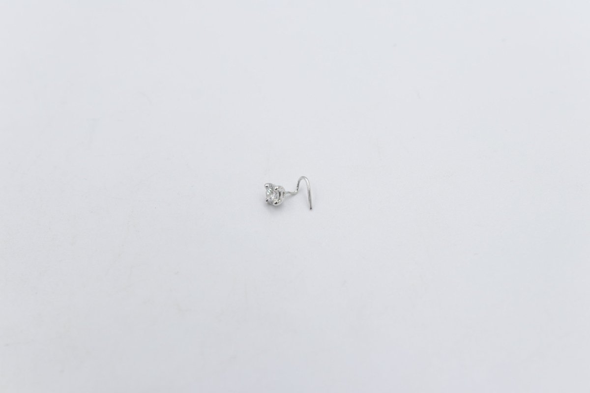 9ct White Gold Lab Grown Diamond Nose Stud 0.18ct