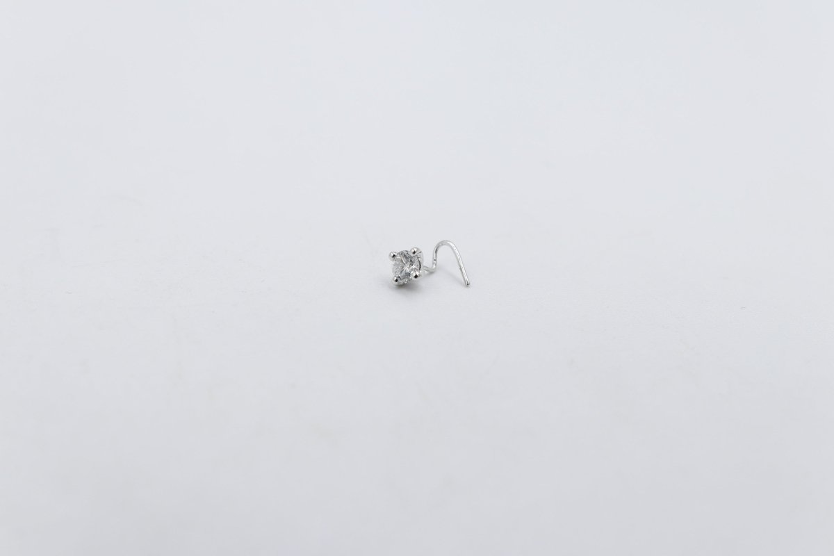 9ct White Gold Lab Grown Diamond Nose Stud 0.18ct