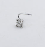 9ct White Gold Lab Grown Diamond Nose Stud 0.10ct