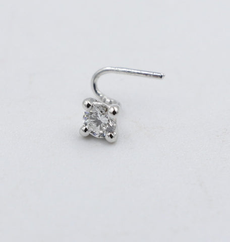 9ct White Gold Lab Grown Diamond Nose Stud 0.10ct