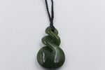 New Zealand Greenstone Double Twist Pendant GC050