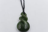 New Zealand Greenstone Double Twist Pendant GC050