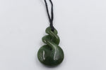 New Zealand Greenstone Double Twist Pendant GC050