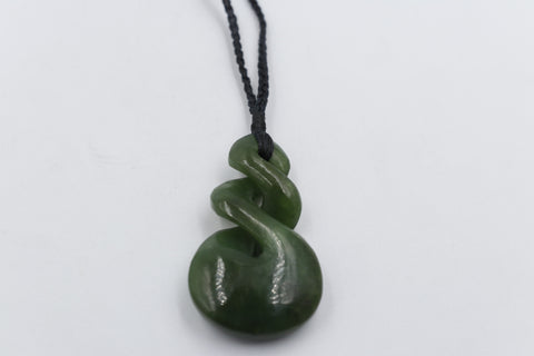 New Zealand Greenstone Double Twist Pendant GC050