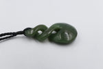New Zealand Greenstone Double Twist Pendant GC050