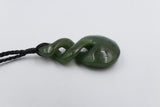 New Zealand Greenstone Double Twist Pendant GC050