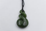 New Zealand Greenstone Double Twist Pendant GC050