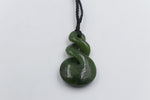 New Zealand Greenstone Double Twist Pendant GC050