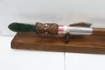 New Zealand Native Wood 21st Taiaha with base & Greenstone Blade