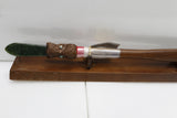 New Zealand Native Wood 21st Taiaha with base & Greenstone Blade
