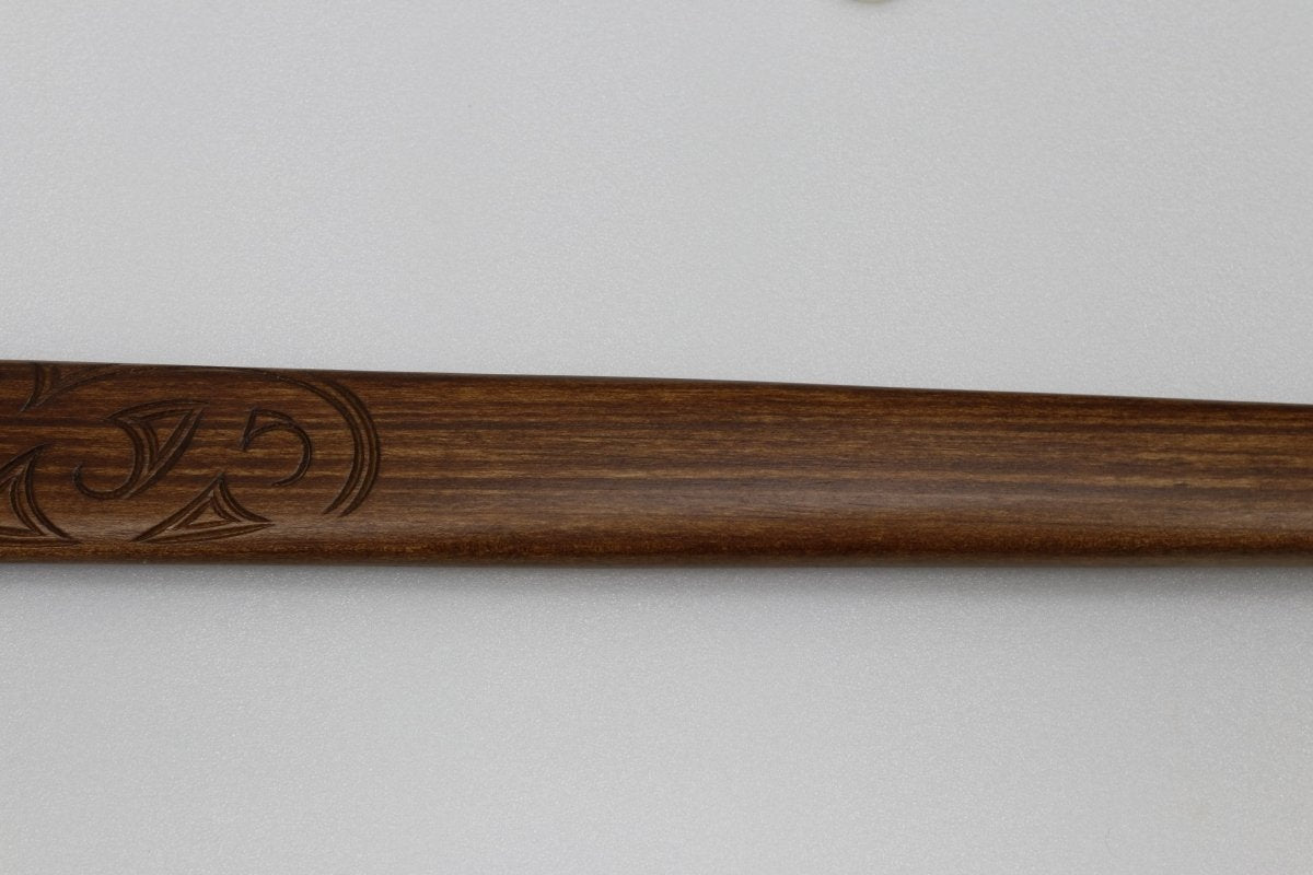 New Zealand Made Wooden and Greenstone Full Size Taiaha WM978J