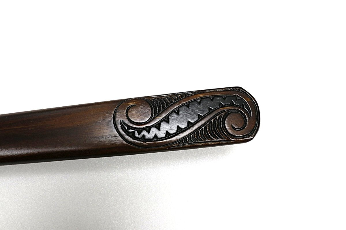 New Zealand Wood and Greenstone Full Size Taiaha