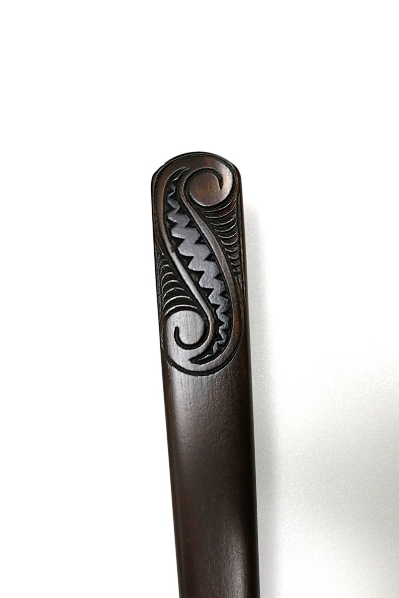 New Zealand Wood and Greenstone Full Size Taiaha