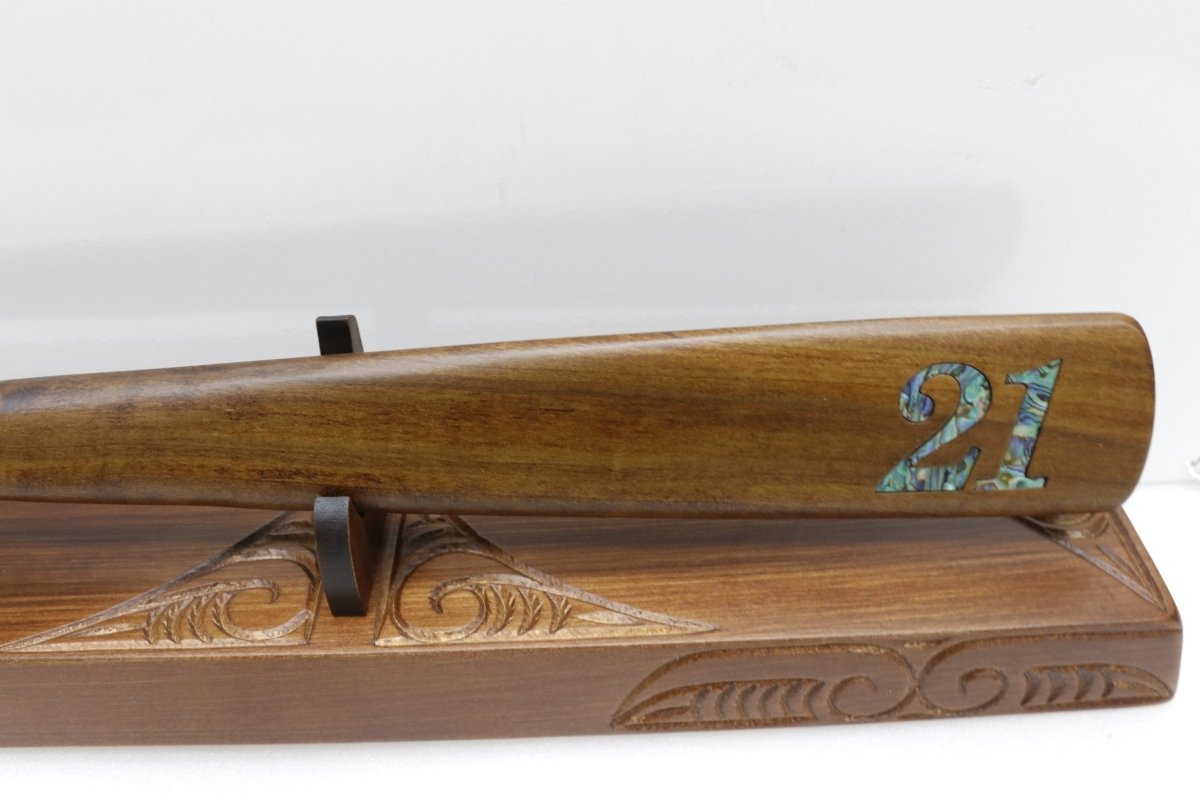New Zealand Native Wood 21st Taiaha with base