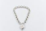 Stg Silver Handmade belcher Bracelet with Filigree Heart SYBA80