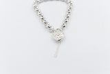 Stg Silver Handmade belcher Bracelet with Filigree Heart SYBA80