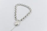 Stg Silver Handmade belcher Bracelet with Filigree Heart SYBA80
