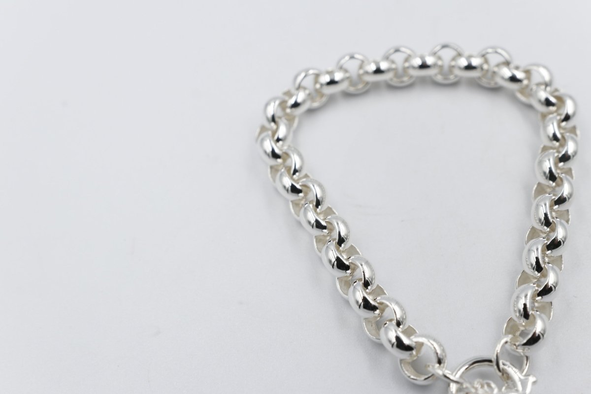 Stg Silver Handmade belcher Bracelet with Filigree Heart SYBA80