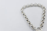 Stg Silver Handmade belcher Bracelet with Filigree Heart SYBA80