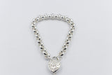 Stg Silver Handmade belcher Bracelet with Filigree Heart SYBA80
