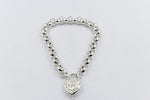 Stg Silver Handmade belcher Bracelet with Filigree Heart SYBA80