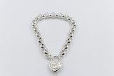 Stg Silver Handmade belcher Bracelet with Filigree Heart SYBA80