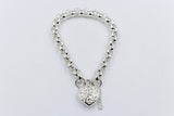Stg Silver Handmade belcher Bracelet with Filigree Heart SYBA77