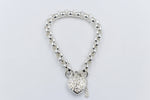 Stg Silver Handmade belcher Bracelet with Filigree Heart SYBA77