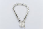 Stg Silver Handmade belcher Bracelet with Filigree Heart SYBA77