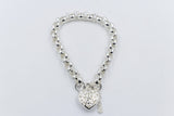 Stg Silver Handmade belcher Bracelet with Filigree Heart SYBA77