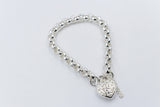 Stg Silver Handmade belcher Bracelet with Filigree Heart SYBA77