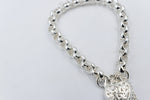 Stg Silver Handmade belcher Bracelet with Filigree Heart SYBA77