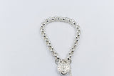Stg Silver Handmade belcher Bracelet with Filigree Heart SYBA77