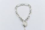 Stg Silver Handmade belcher Bracelet with Filigree Heart