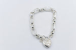 Stg Silver Handmade belcher Bracelet with Filigree Heart