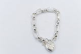 Stg Silver Handmade belcher Bracelet with Filigree Heart