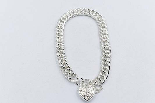 Stg Silver Handmade Double Curb Bracelet SYBA74
