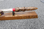 New Zealand Native Wood Taiaha with base - WM975