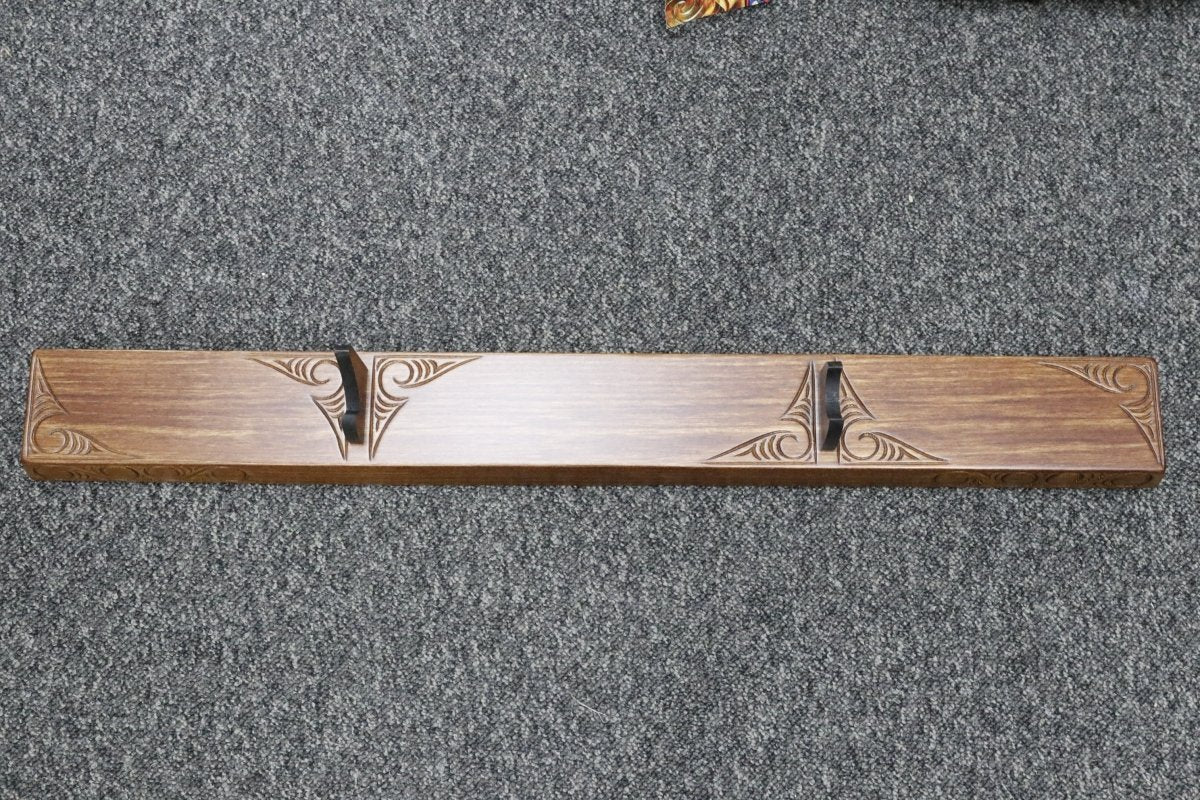 New Zealand Native Wood Taiaha with base - WM975