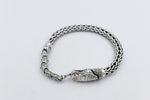 Stg Silver Heavy bracelet with Snake Clasp