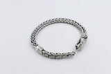 Stg Silver Heavy bracelet with Snake Clasp