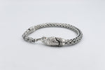 Stg Silver Heavy bracelet with Snake Clasp