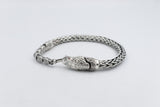 Stg Silver Heavy bracelet with Snake Clasp