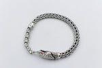 Stg Silver Heavy bracelet with Snake Clasp