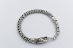 Stg Silver Heavy bracelet with Snake Clasp