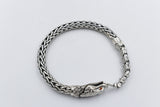 Stg Silver Heavy bracelet with Snake Clasp