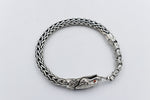 Stg Silver Heavy bracelet with Snake Clasp